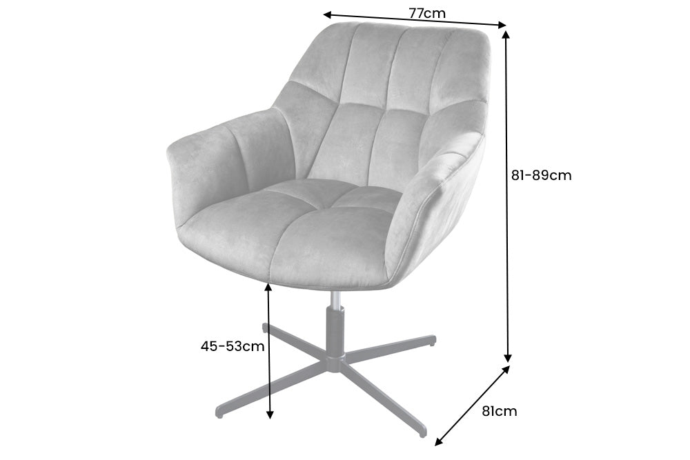 Drehbarer Sessel PAPILLON höhenverstellbar mit Armlehne