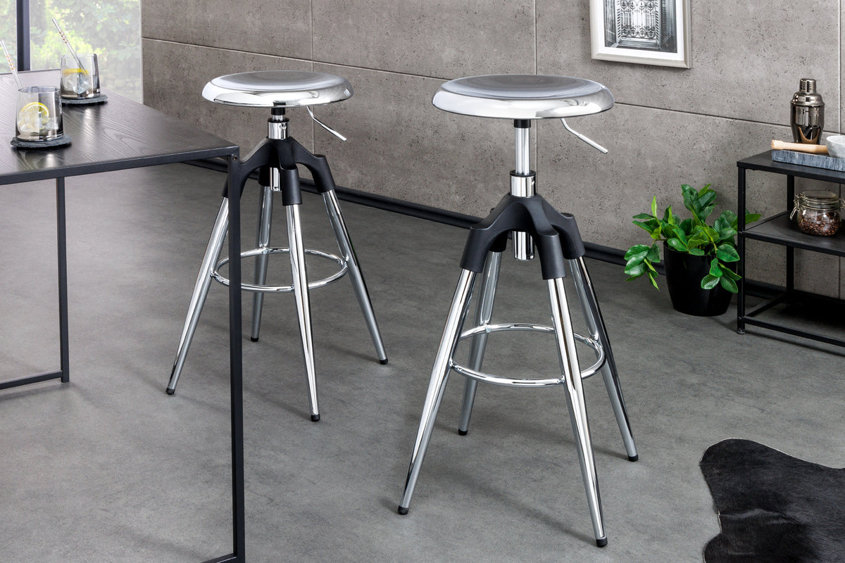 INDUSTRIAL Höhenverstellbarer Barhocker rund drehbar Industrial Design