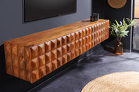 MYSTIC LIVING Solid TV board 140cm Sheesham natural 3D surface solid wood