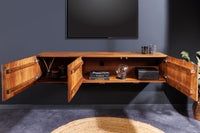 MYSTIC LIVING Solid TV board 140cm Sheesham natural 3D surface solid wood