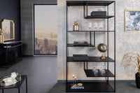 Modernes Bücherregal DURA STEEL 180cm schwarz Metall Standregal Industrial Design