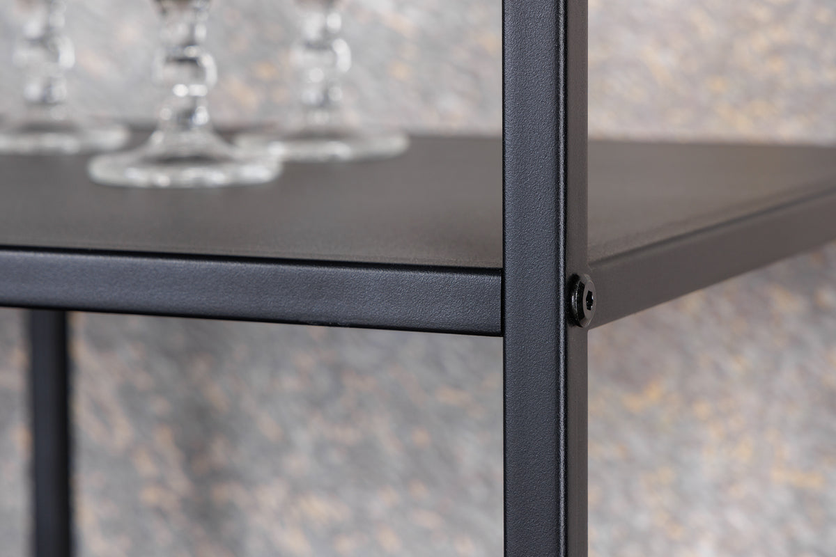 Modernes Bücherregal DURA STEEL 180cm schwarz Metall Standregal Industrial Design