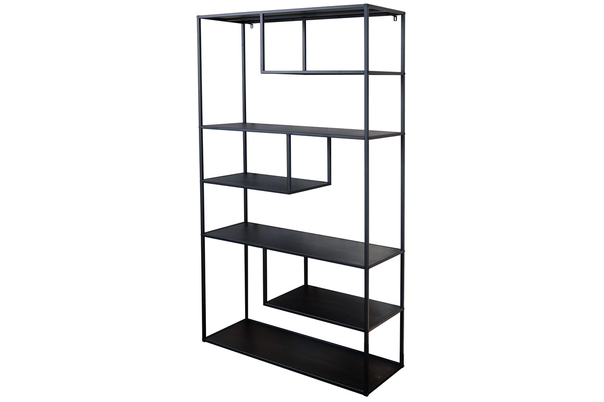 Modernes Bücherregal DURA STEEL 180cm schwarz Metall Standregal Industrial Design