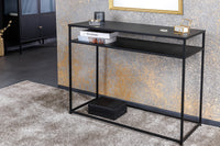 DURA STEEL Industrial console table 100cm black with two shelves
