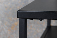 DURA STEEL Industrial console table 100cm black with two shelves