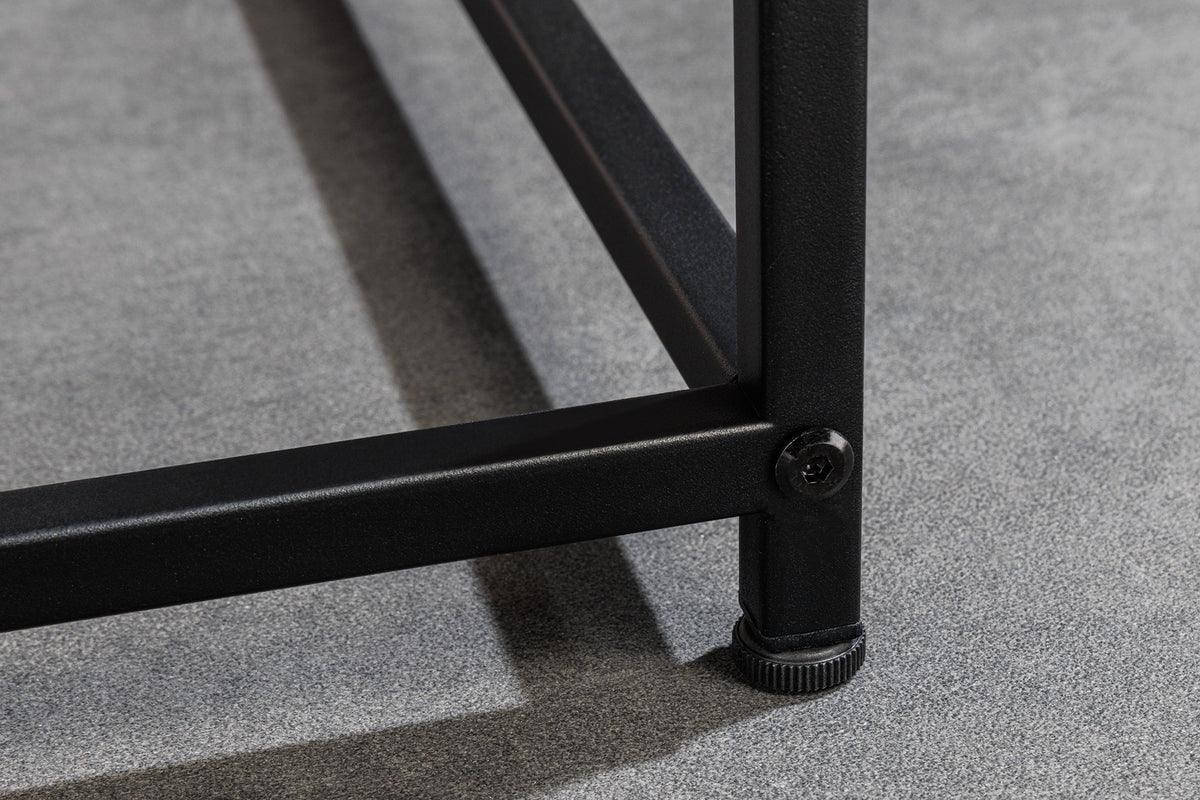 DURA STEEL Industrial console table 100cm black with two shelves