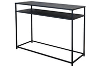 DURA STEEL Industrial console table 100cm black with two shelves