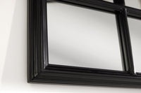 Moderner Wandspiegel PARIS 120cm schwarz Fensterspiegel Rundbogen-Design