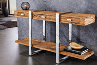 DURA STEEL Industrial console table 100cm black with two shelves