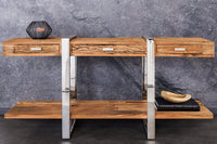 DURA STEEL Industrial console table 100cm black with two shelves