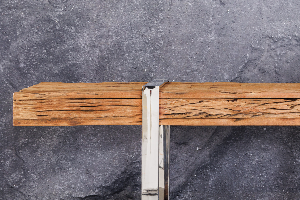DURA STEEL Industrial console table 100cm black with two shelves