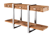 DURA STEEL Industrial console table 100cm black with two shelves