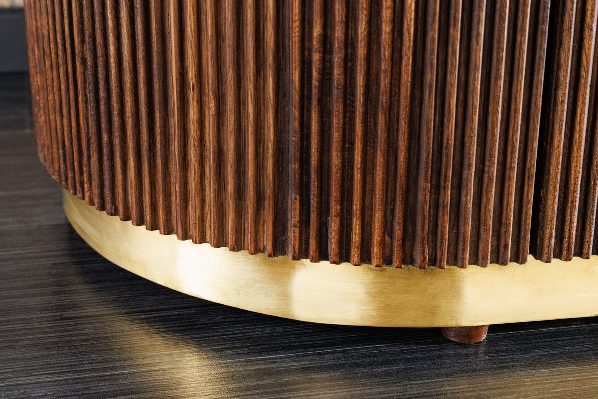 Design Sideboard GATSBY 170cm braun gold Mangoholz weiße Marmorplatte
