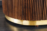 Design Sideboard GATSBY 170cm braun gold Mangoholz weiße Marmorplatte