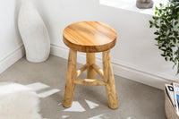 Massivholz Hocker BALI 45cm natur rund Teakholz Beistelltisch Sitzhocker Nachttisch