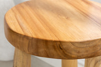 Massivholz Hocker BALI 45cm natur rund Teakholz Beistelltisch Sitzhocker Nachttisch
