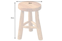 Massivholz Hocker BALI 45cm natur rund Teakholz Beistelltisch Sitzhocker Nachttisch