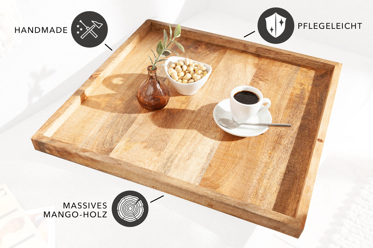 Massives Tablett MAKASSAR 50cm Mangoholz Servierbrett