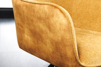 VERONA Drehbarer Stuhl Samt Strukturstoff mit Armlehne Metallbeine schwarz