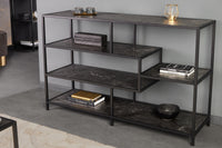 Modernes Bücherregal SLIM LINE 115cm graphit Marmor-Design Metallgestell