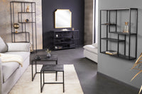 Modernes Bücherregal SLIM LINE 115cm graphit Marmor-Design Metallgestell