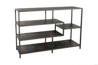 Modernes Bücherregal SLIM LINE 115cm graphit Marmor-Design Metallgestell