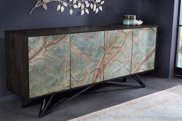 MOUNTAIN SOUL Massivholz Sideboard 175cm echter Naturstein Akazie Anrichte