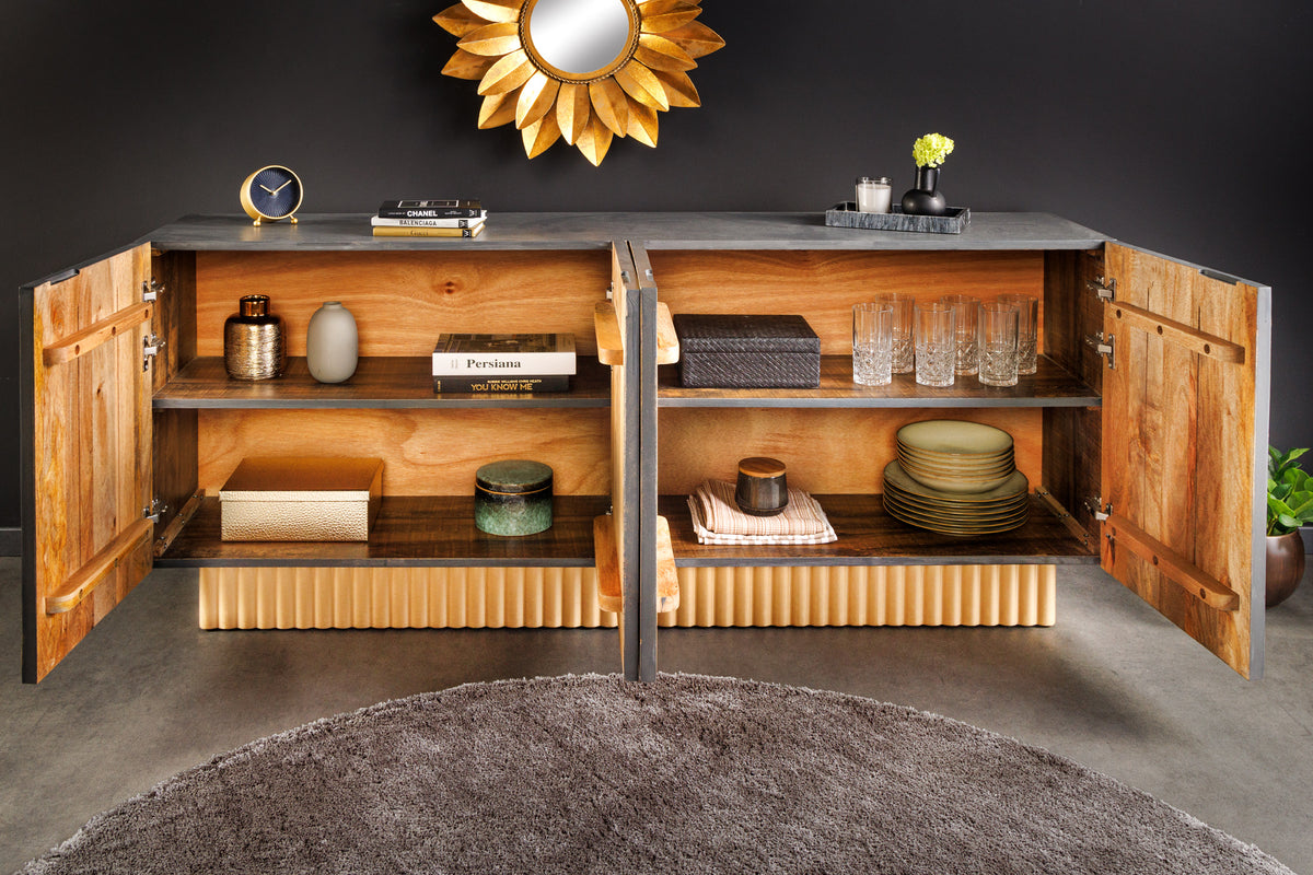 ORGANIC LIVING Solid sideboard 175cm mango wood organic design