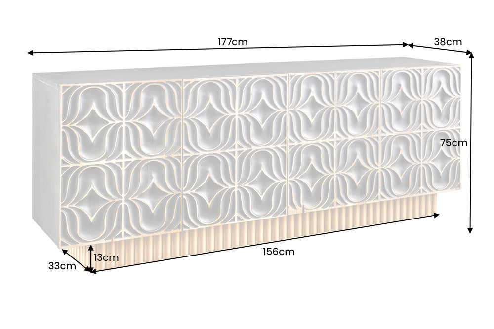 ORGANIC LIVING Solid sideboard 175cm mango wood organic design