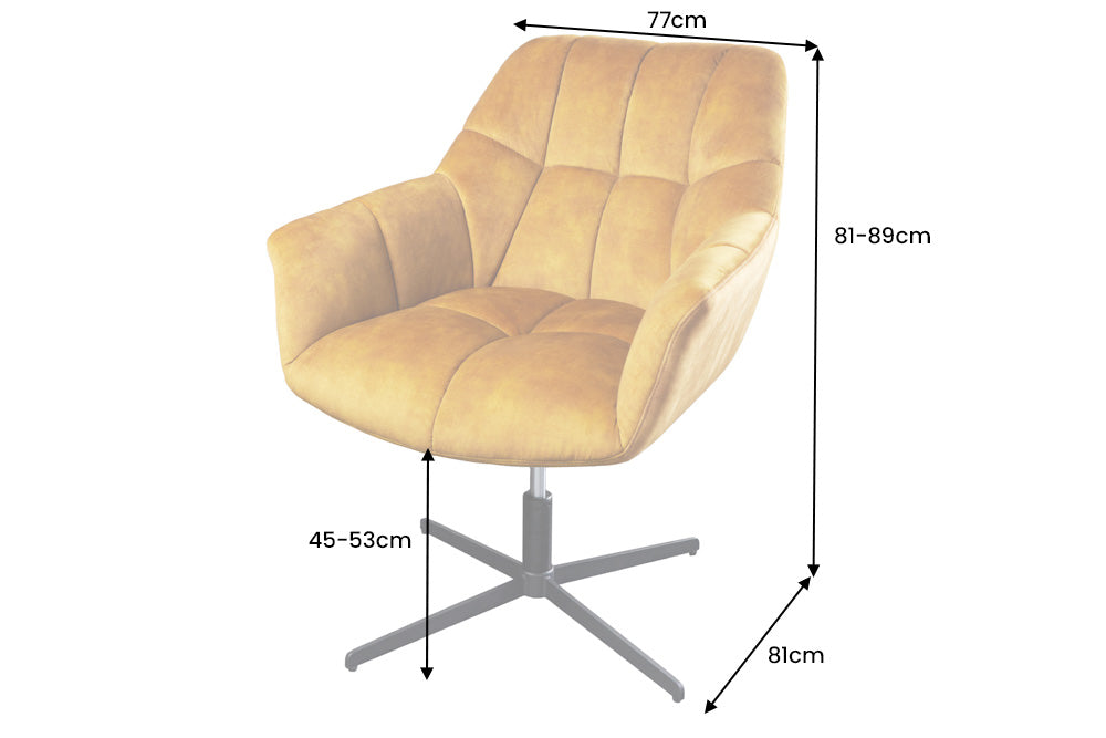 Drehbarer Sessel PAPILLON höhenverstellbar mit Armlehne