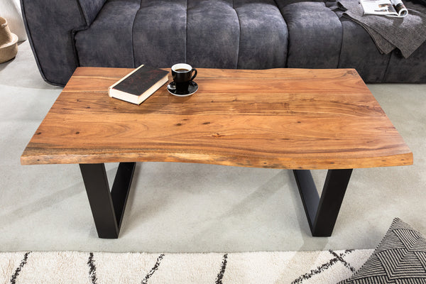 ARCHITECTURE Industrial coffee table 100cm oiled oak black frame