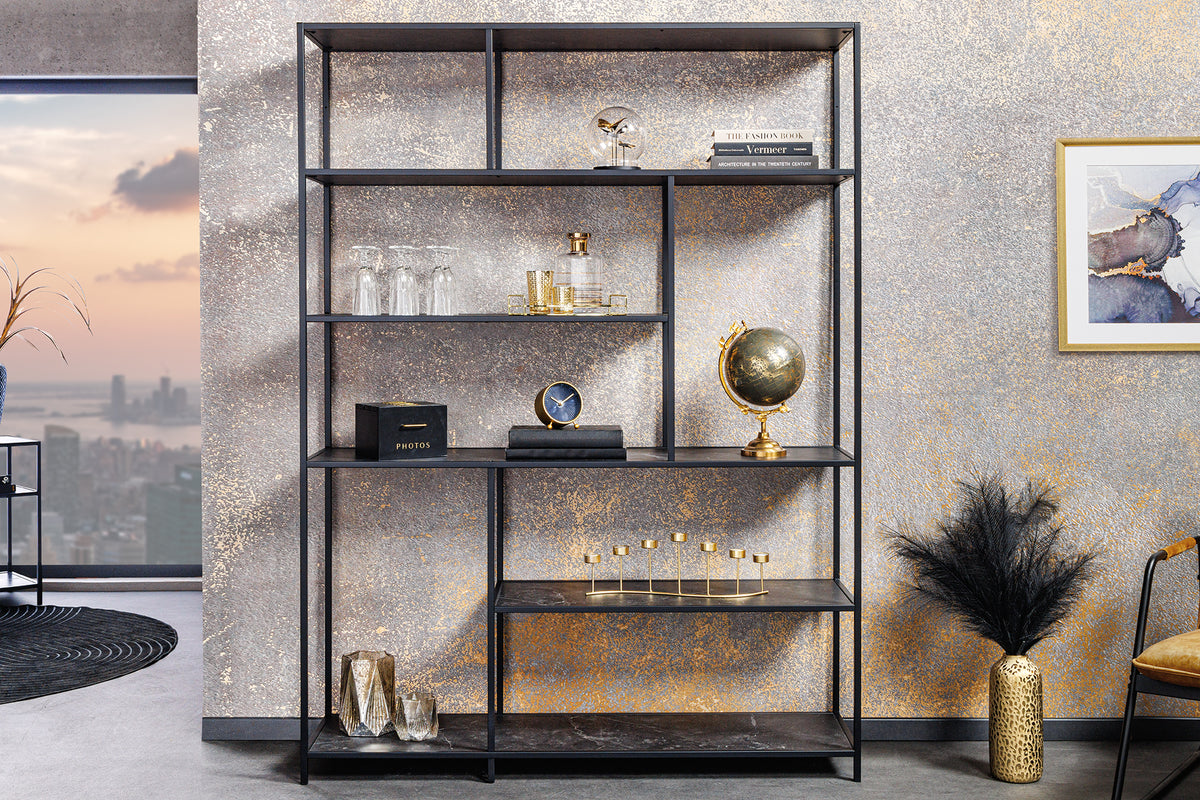 SNAKE Design shelf 165cm oak look bookcase with five shelves