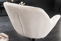 Drehbarer Sessel PAPILLON champagner beige schwarz Metall höhenverstellbar mit Armlehne