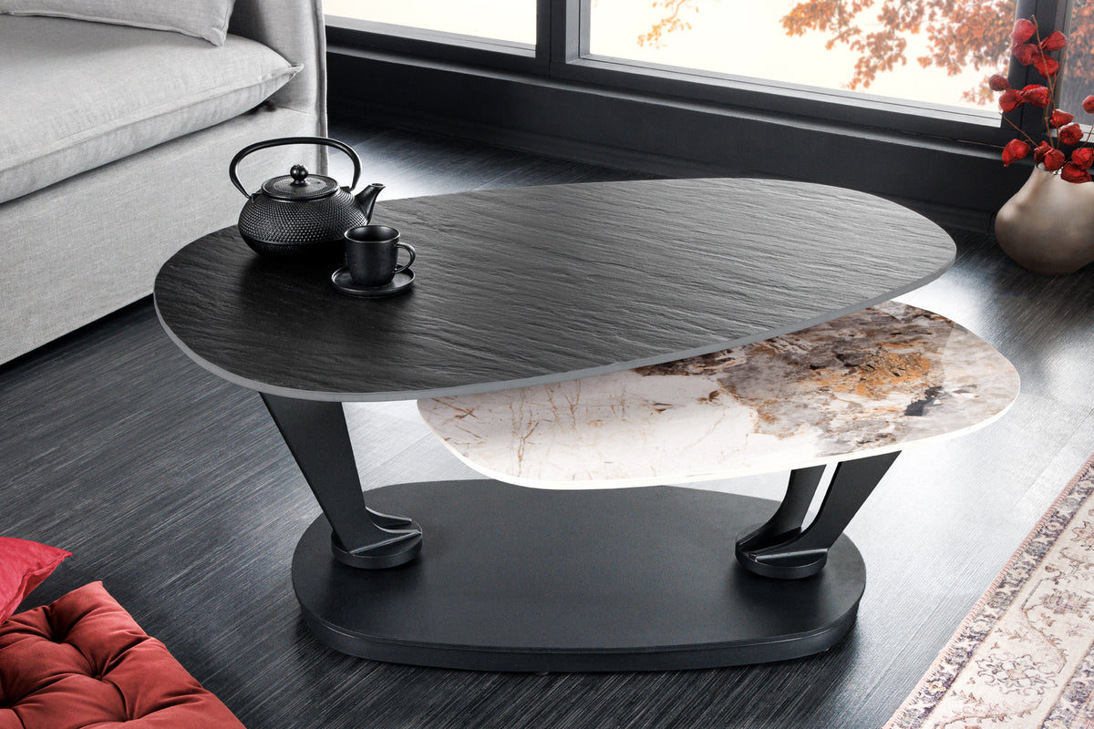 ARCHITECTURE Industrial coffee table 100cm oiled oak black frame