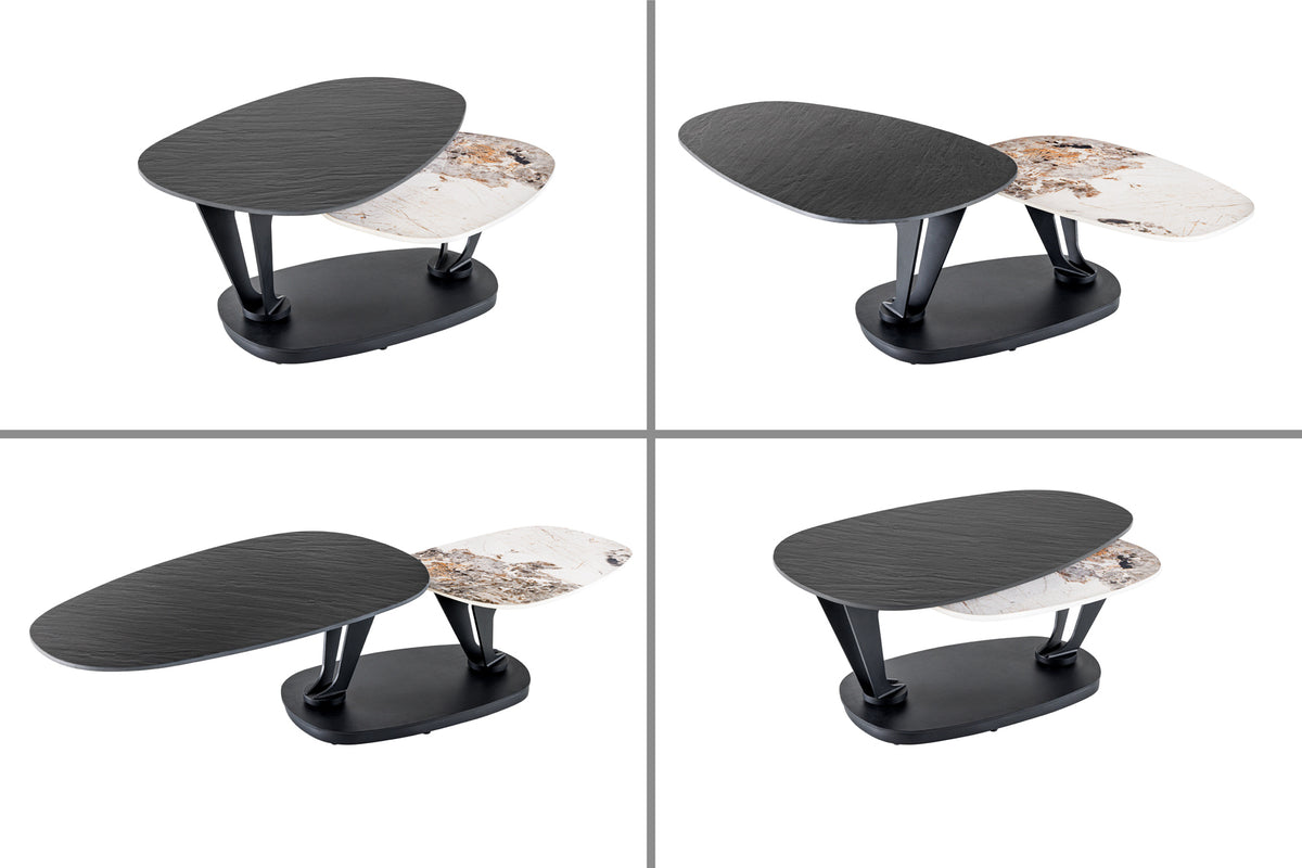 ARCHITECTURE Industrial coffee table 100cm oiled oak black frame