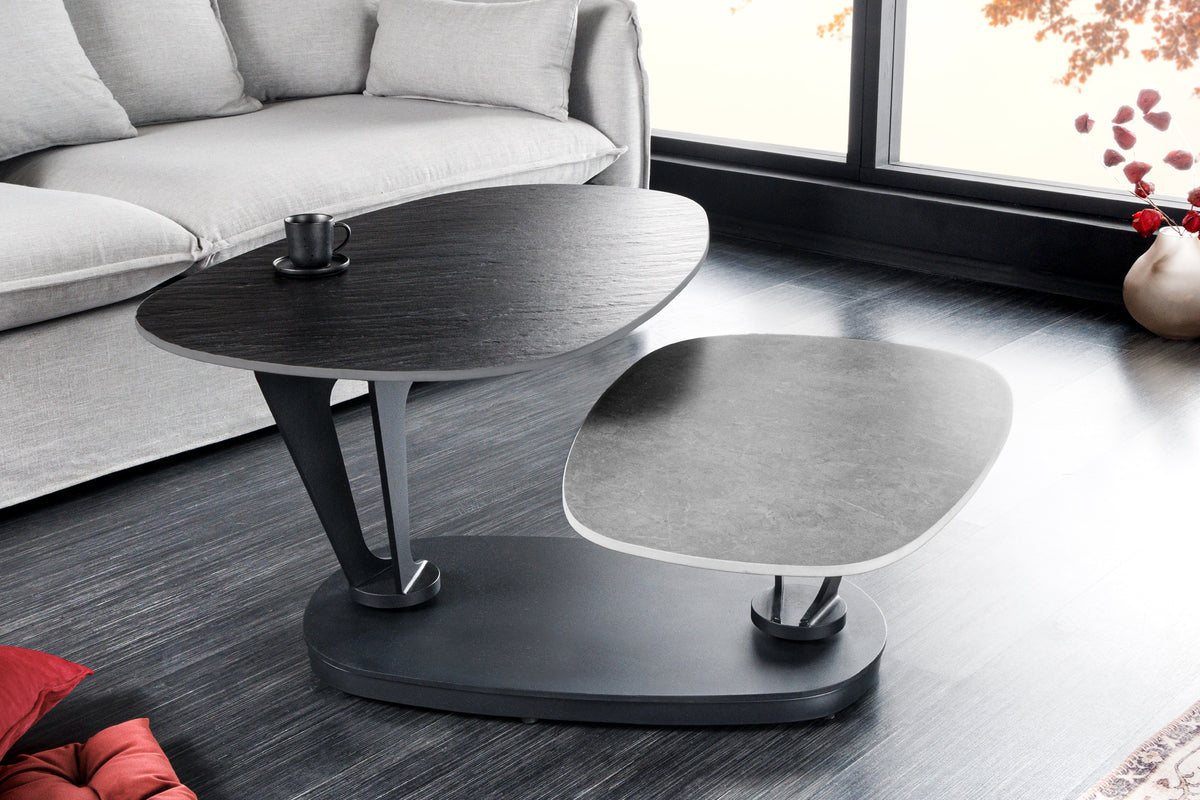 ARCHITECTURE Industrial coffee table 100cm oiled oak black frame