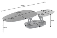ARCHITECTURE Industrial coffee table 100cm oiled oak black frame