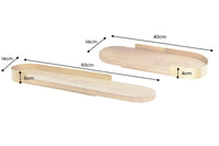 Modernes 2er Set Wandregal PURE NATURE 60cm Mangoholz massiv Metall handmade