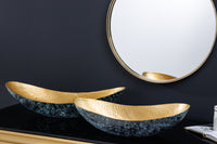 GINKGO Decorative bowl 42cm gold handmade metal