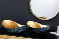 GINKGO Decorative bowl 42cm gold handmade metal