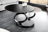 Drehbarer Couchtisch DANCING RINGS Beton Schiefer Keramik rund Metallfuß