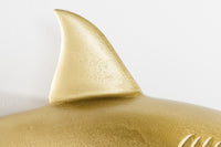 Maritime 2er Set Wanddekoration HAIE 68cm gold Metall handmade Haifisch Design Skulptur