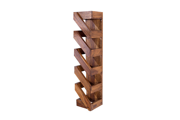 Massives Weinregal MAKASSAR 70cm Sheesham für 5 Flaschen Wandregal
