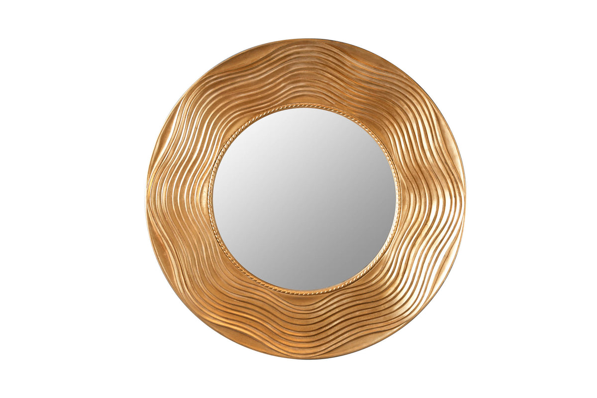 Eleganter Wandspiegel CIRCLE 100cm gold rund mit verziertem Rahmen