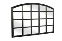 Moderner Wandspiegel PARIS 120cm schwarz Fensterspiegel Rundbogen-Design
