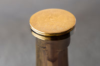 Runder Beistelltisch ABSTRACT 60cm messing gold Metallbeine Schwarzglas handmade