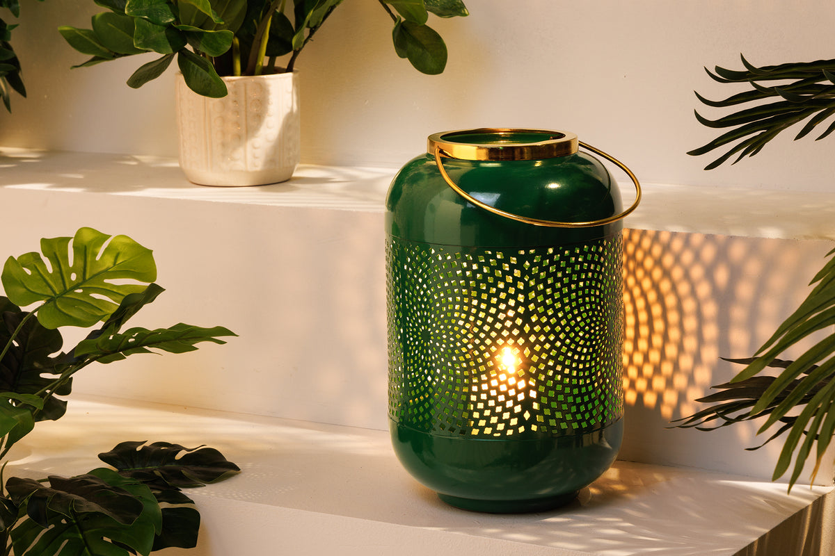 Deko Windlicht CANDLELIGHT 30cm Metall handmade Laterne