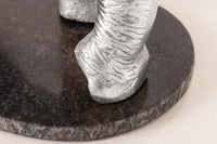 Runder Beistelltisch ELEPHANT 80cm Metall Glas Marmor Skulptur handmade