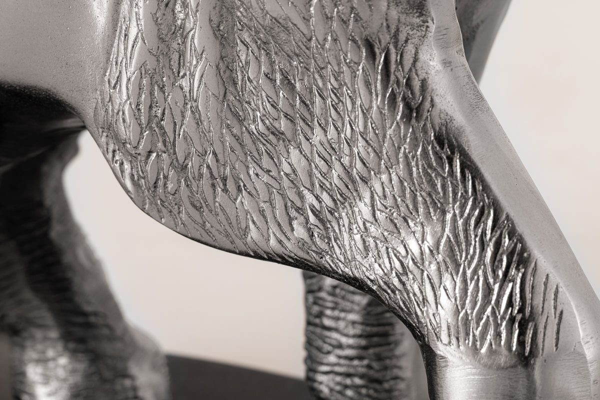 Runder Beistelltisch ELEPHANT 80cm Metall Glas Marmor Skulptur handmade