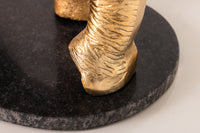 Runder Beistelltisch ELEPHANT 80cm Metall Glas Marmor Skulptur handmade